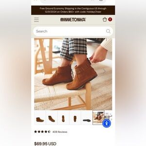 Minnetonka Booties 
Real suede